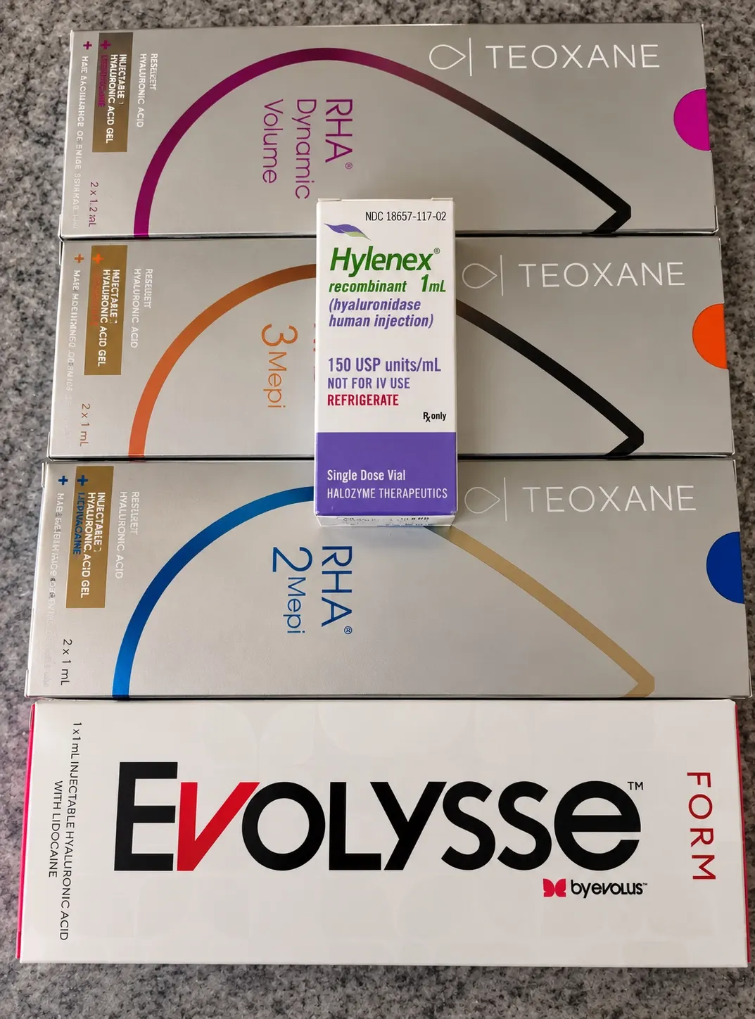 Hylenex hyaluronidase with RHA and Evolysse hyaluronic acid dermal filler products in Tucson